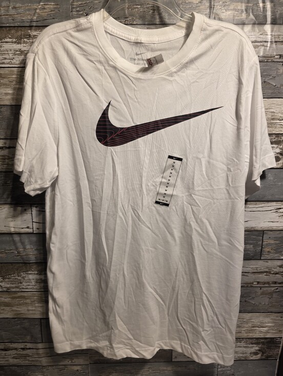 Nike Other - Nike White Short Sleeve Tee with Maroon and Black Swoosh
